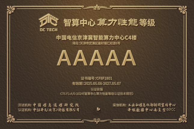 智算中心成熟度：算力性能等级认证